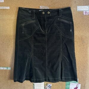 LOFT Black Pencil Skirt with Stitch Detail